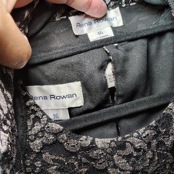 Rena Rowan Vintage Black and Silver Floral Blazer And Blouse - Picture 10 of 12